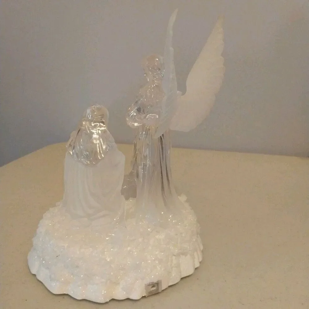 Acrylic Nativity Scene Light Up Color Changing Christmas Decor Battery Operated